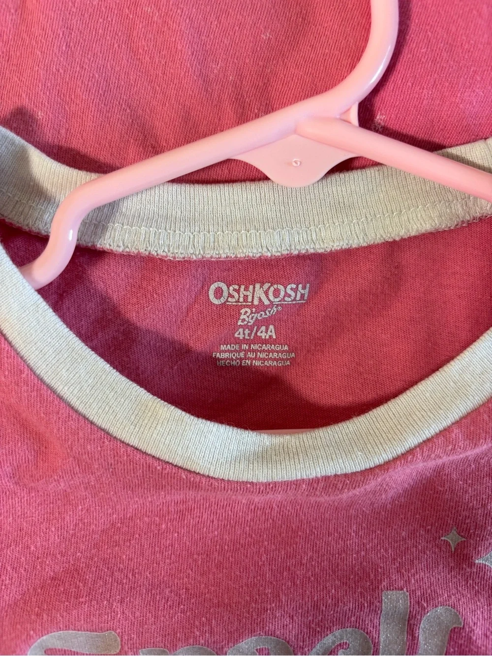 OshKosh B'gosh Pink Short Sleeve Tee with White 'Snack Queen' Graphic